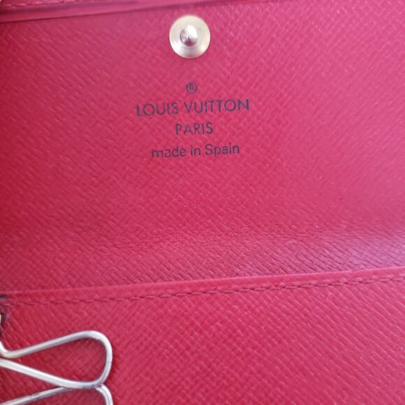 LOUIS VUITTON Red Epi Leather 4 Hooks Key Holder Case Small Wallet Trifold Fob - Picture 4 of 9